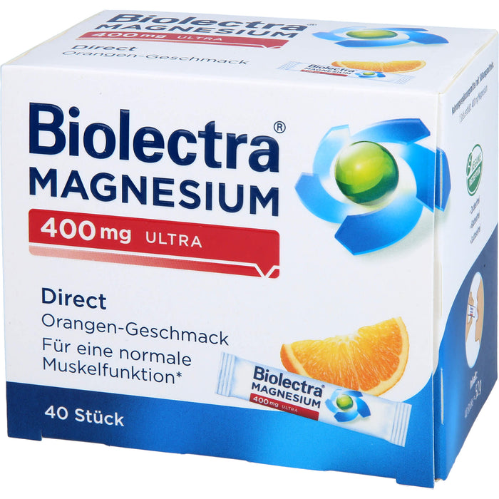 Biolectra Magnesium 400 mg ultra Direct Granulat Orangengeschmack, 40 pcs. Sachets