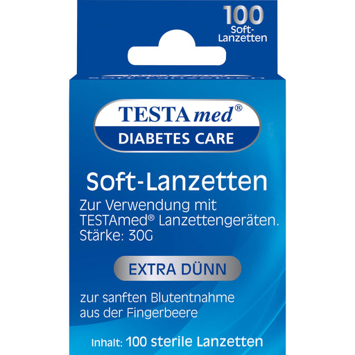 TESTAmed Soft-Lanzetten extra dünn zur sanften Blutentnahme, 100 St. Packung