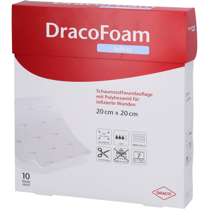 DracoFoam Infekt Schaumstoffverband für infizierte Wunden, 10 St VER