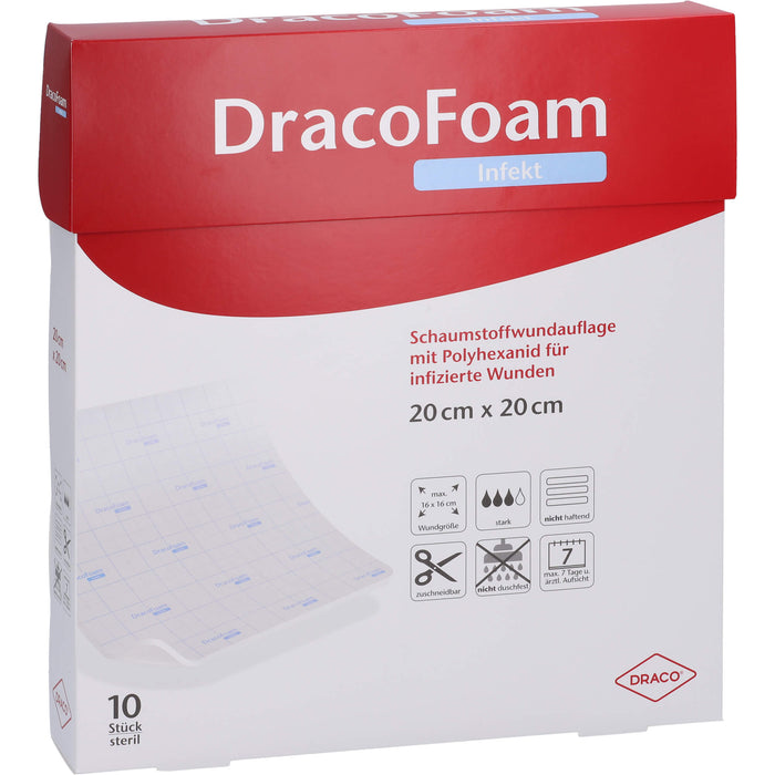 DracoFoam Infekt Schaumstoffverband für infizierte Wunden, 10 St VER