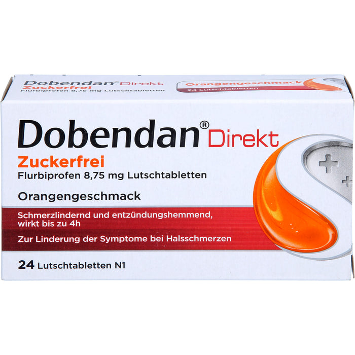 DOBENDAN Direkt Zuckerfrei Lutschtabletten bei starken Halsschmerzen & Schluckbeschwerden, 24 pcs. Tablets