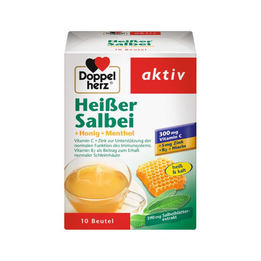 Doppelherz Heißer Salbei + Honig + Menthol Beutel, 10 St. Beutel