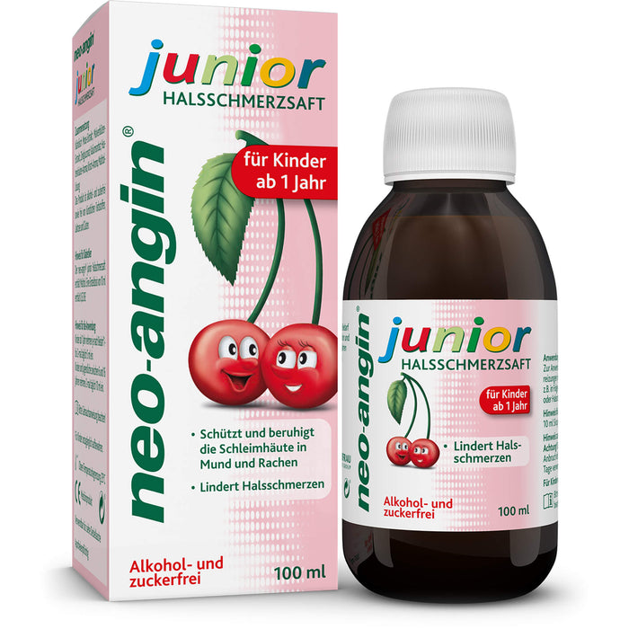 Neo-angin Junior Halsschmerzsaft für Kinder ab 1 Jahr, 100 ml Solution