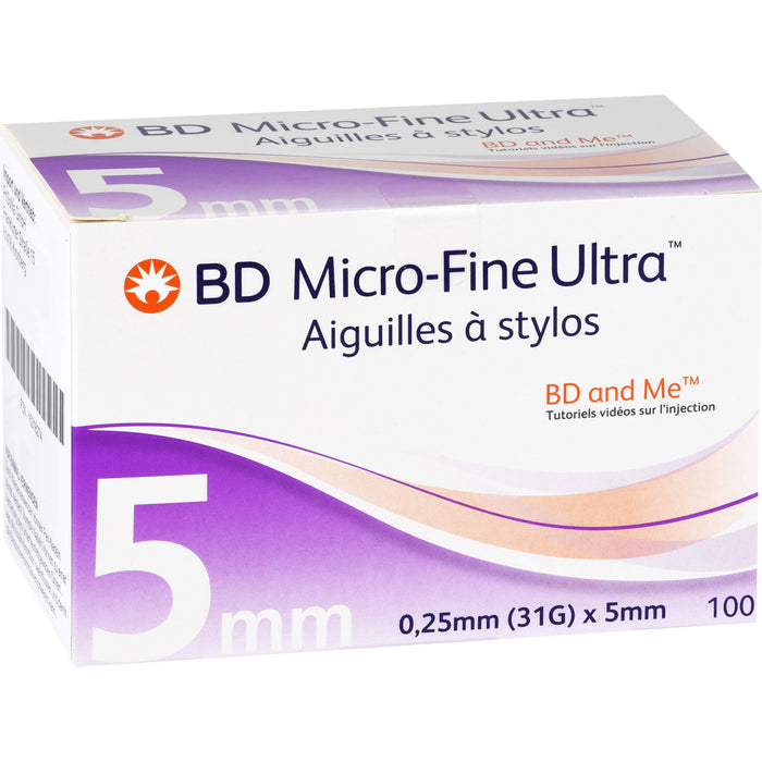 BD Micro-Fine Ultra Pen-Nadeln 0,25 x 5 mm, 100 pc Paquet