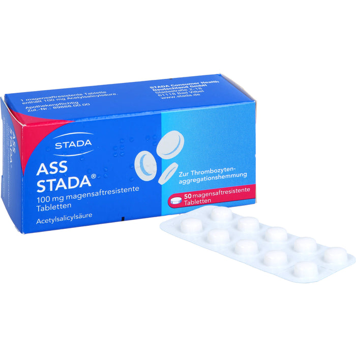 ASS STADA 100 mg magensaftresistente Tabletten zur Thrombozytenaggregationshemmung, 50 pcs. Tablets