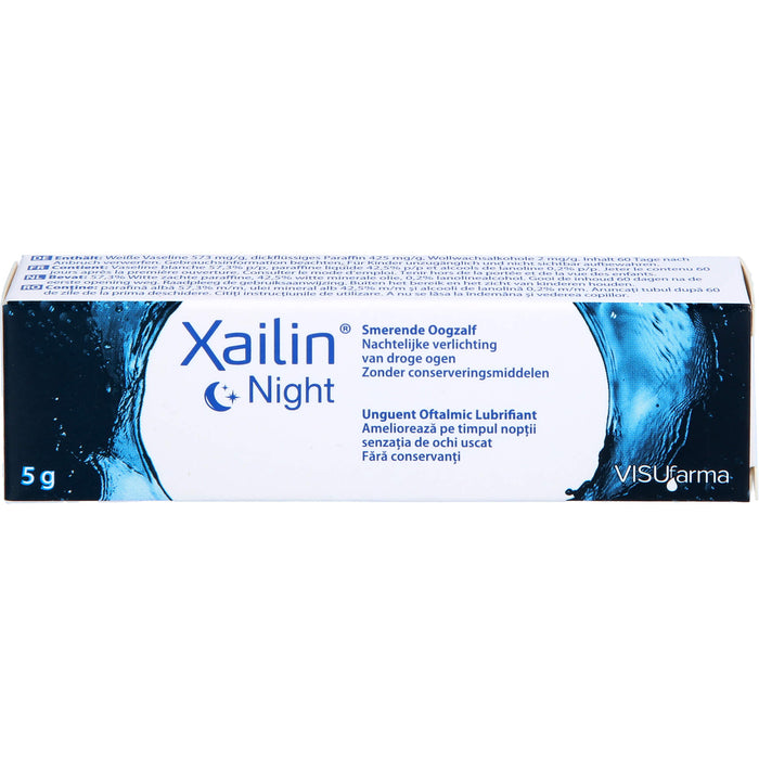 Xailin Night Augensalbe zur Linderung bei Trockenheitsgefühl, 5.0 g Salbe