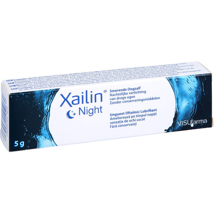 Xailin Night Augensalbe zur Linderung bei Trockenheitsgefühl, 5.0 g Salbe
