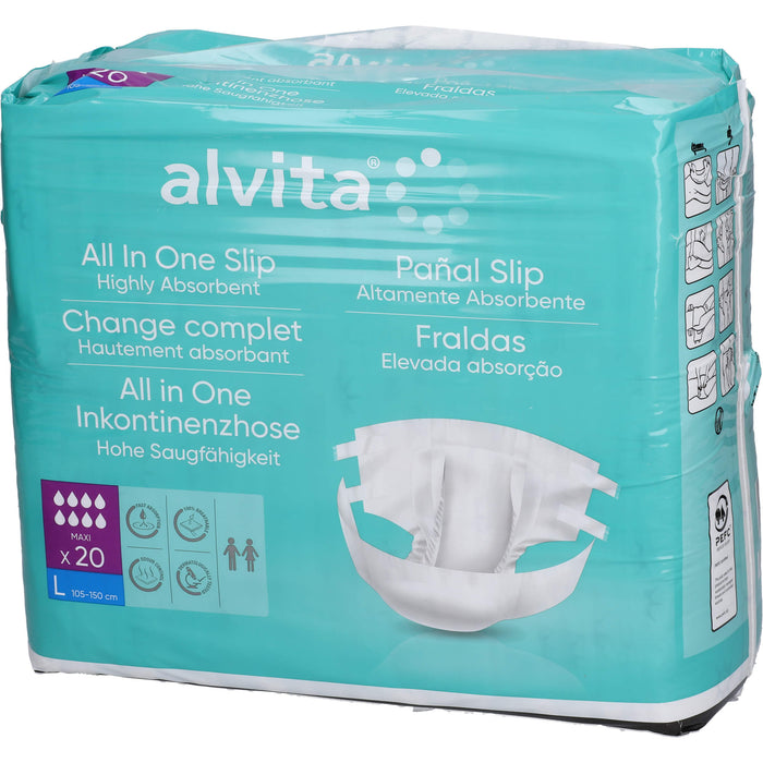 Alvita All-in-One Inkontinenzhosen Maxi Large Nacht, 20 pc Pantalons à couches