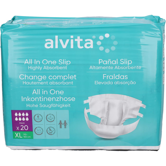 Alvita All-in-One Inkontinenzhose Maxi XLarge Nach, 20 St 