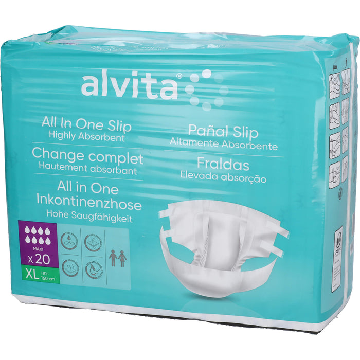 Alvita All-in-One Inkontinenzhose Maxi XLarge Nach, 20 St