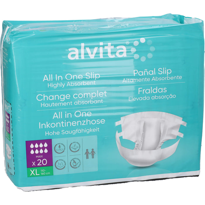 Alvita All-in-One Inkontinenzhose Maxi XLarge Nach, 20 St