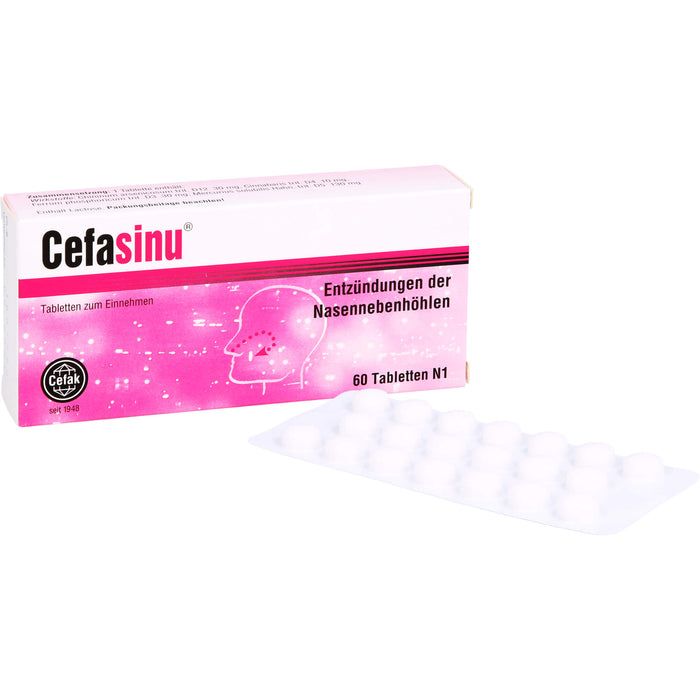 Cefasinu Tabletten bei Entzündung der Nasennebenhöhlen, 60 pcs. Tablets