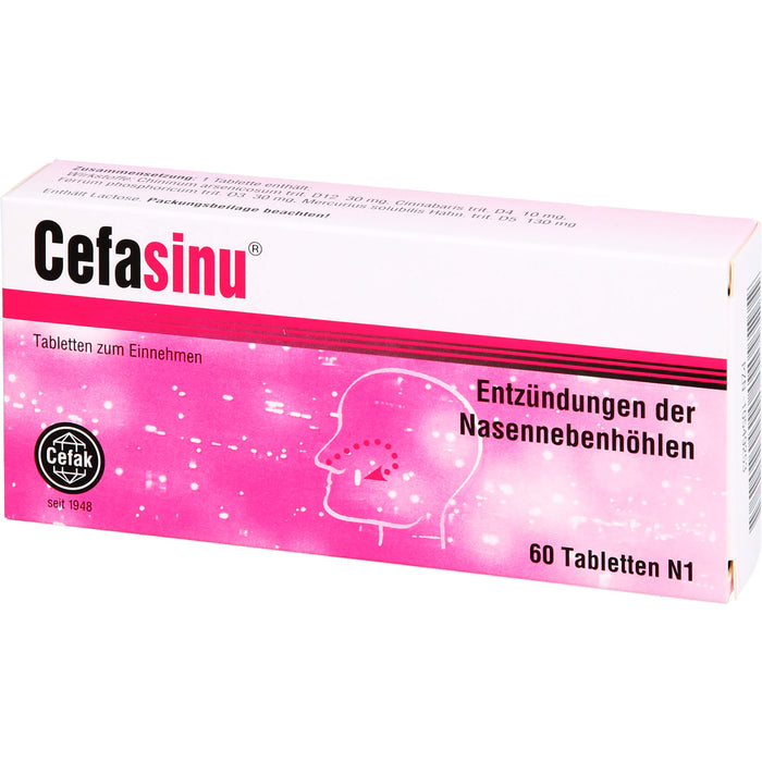 Cefasinu Tabletten bei Entzündung der Nasennebenhöhlen, 60 pcs. Tablets