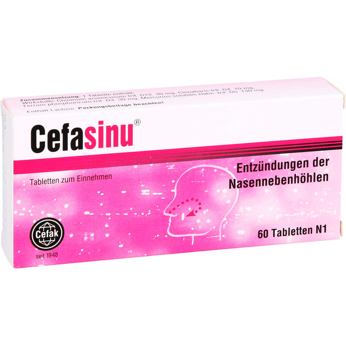 Cefasinu Tabletten bei Entzündung der Nasennebenhöhlen, 60 pcs. Tablets