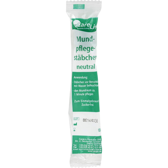 Careliv Mundpflegestäbchen Schaumstoff neutral, 10 pcs. Chopsticks