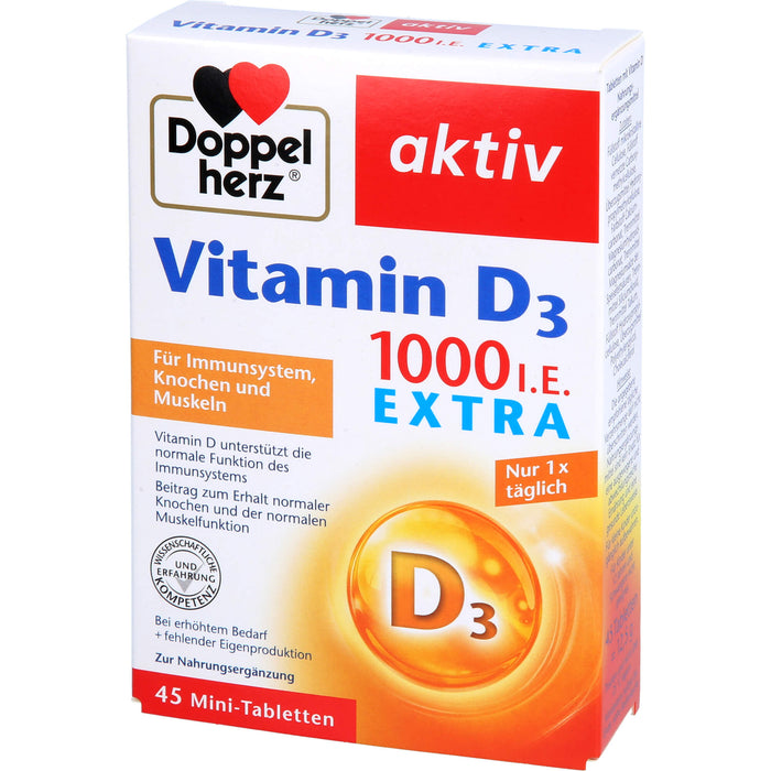 Doppelherz Vitamin D3 1000 I.E. Extra, 45 St TAB