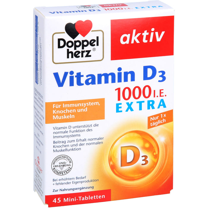 Doppelherz Vitamin D3 1000 I.E. Extra, 45 St TAB