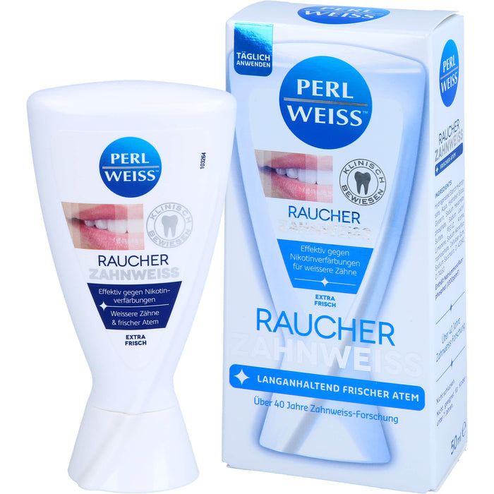 PERLWEISS Raucher Zahnweiss gegen Nikotin-Verfärbungen, 50 ml Toothpaste