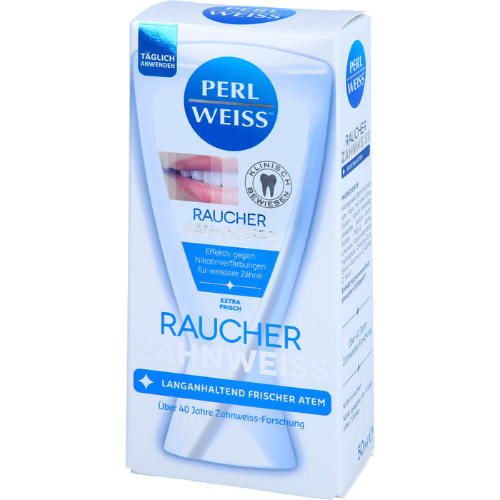 PERLWEISS Raucher Zahnweiss gegen Nikotin-Verfärbungen, 50 ml Toothpaste