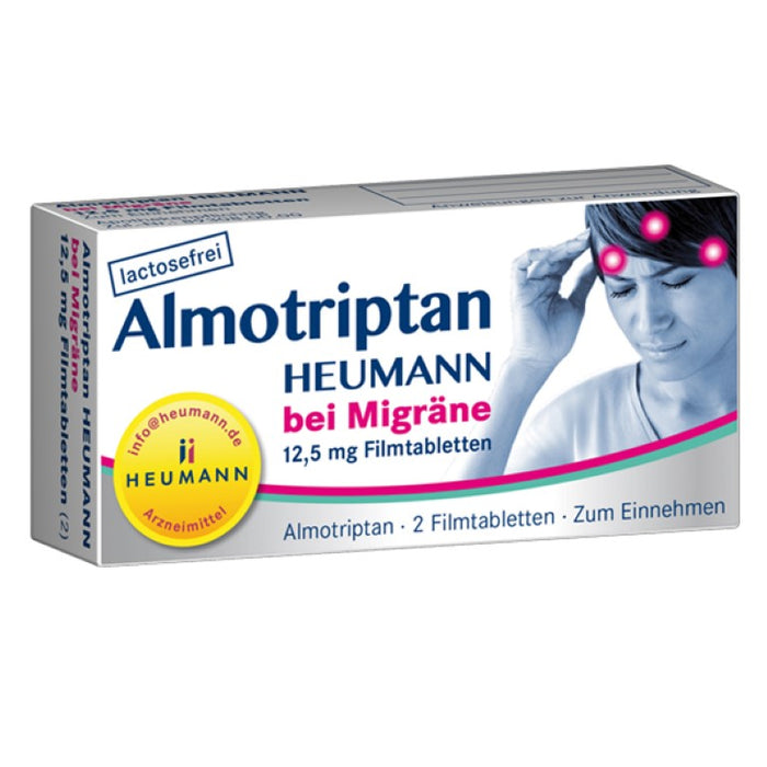 Almotriptan Heumann bei Migräne 12,5 mg Filmtabletten, 2.0 St. Tabletten
