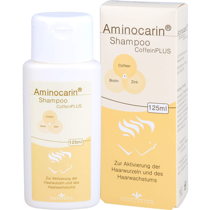 Aminocarin Shampoo CoffeinPLUS zur Aktivierung der Haarwurzeln und des Haarwachstums, 125 ml Shampoing