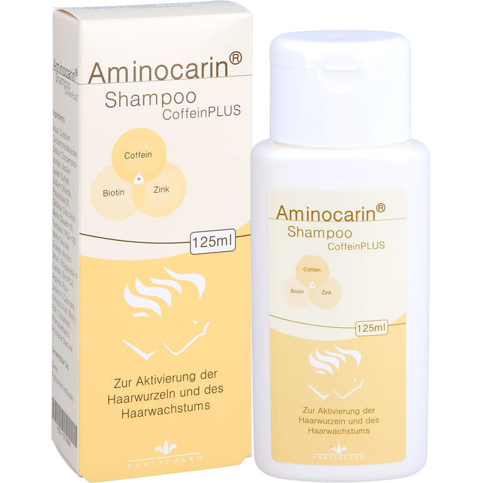 Aminocarin Shampoo CoffeinPLUS zur Aktivierung der Haarwurzeln und des Haarwachstums, 125 ml Shampoing