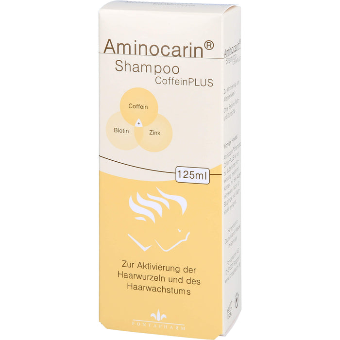 Aminocarin Shampoo CoffeinPLUS zur Aktivierung der Haarwurzeln und des Haarwachstums, 125 ml Shampoing