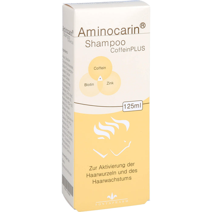 Aminocarin Shampoo CoffeinPLUS zur Aktivierung der Haarwurzeln und des Haarwachstums, 125 ml Shampoing