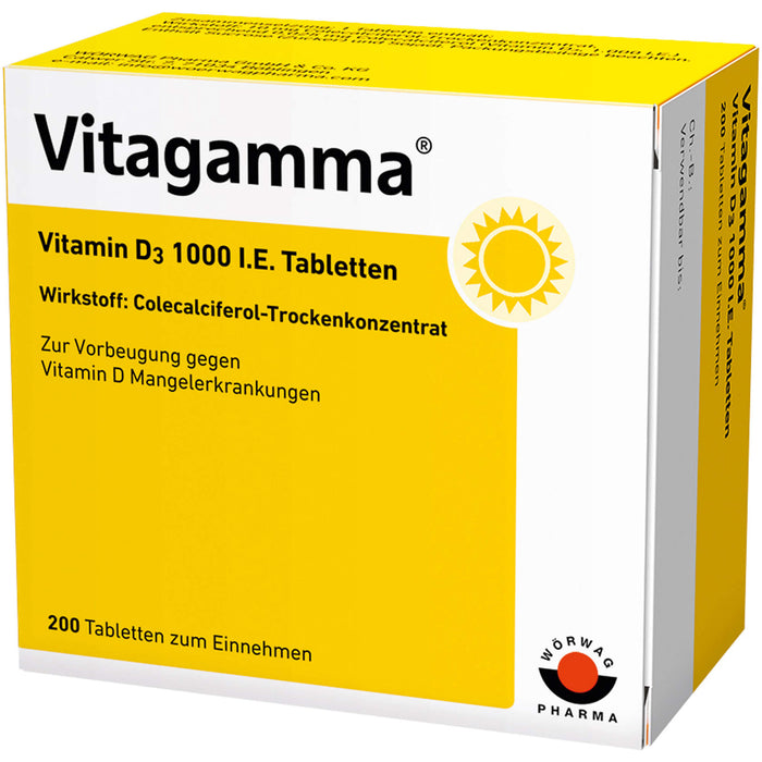 Vitagamma  Vitamin D3 1000 I.E. Tabletten, 200 pc Tablettes