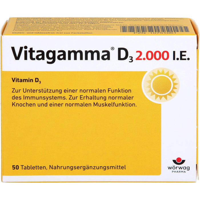 Vitagamma D3 2,000 I.E.Vitamin D3 NEM, 50 St TAB