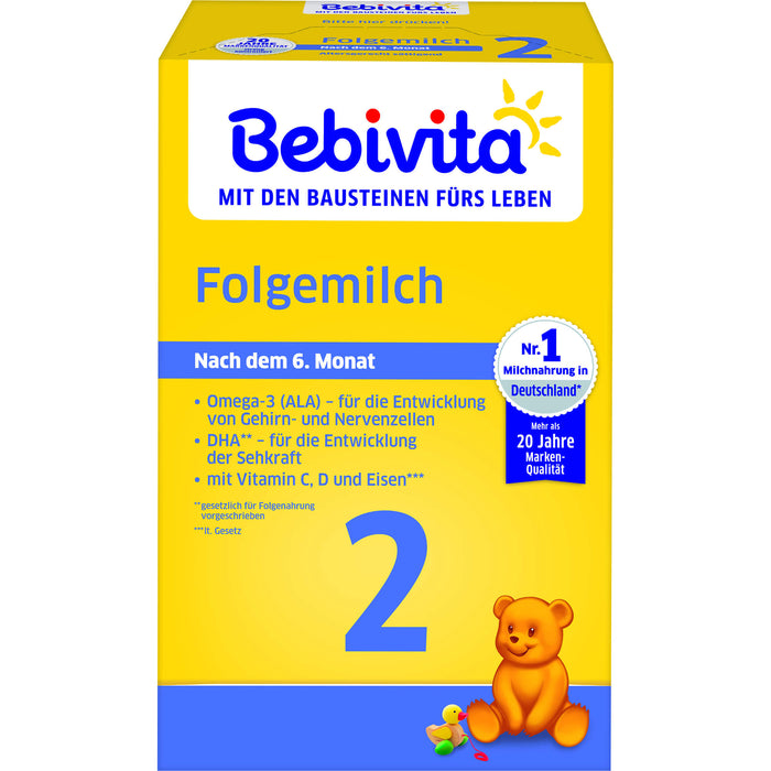 Bebivita 2 Folgemilch Pulver nach dem 6.Monat, 500 g Pulver