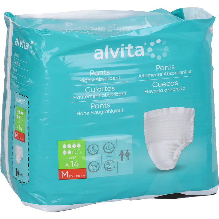Alvita Inkontinenzpants Super medium, 14 pc Pantalons à couches