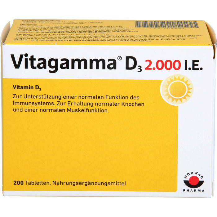 Vitagamma D3 2,000 I.E.Vitamin D3 NEM, 200 St TAB