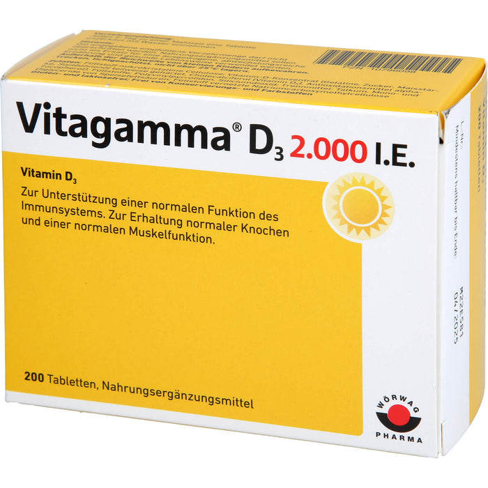 Vitagamma D3 2,000 I.E.Vitamin D3 NEM, 200 St TAB
