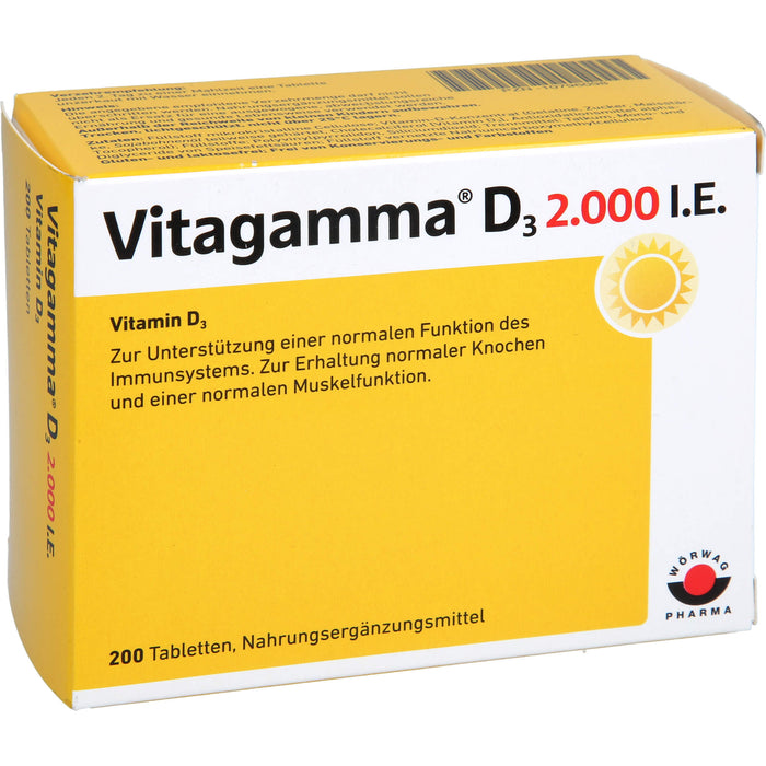 Vitagamma D3 2,000 I.E.Vitamin D3 NEM, 200 St TAB