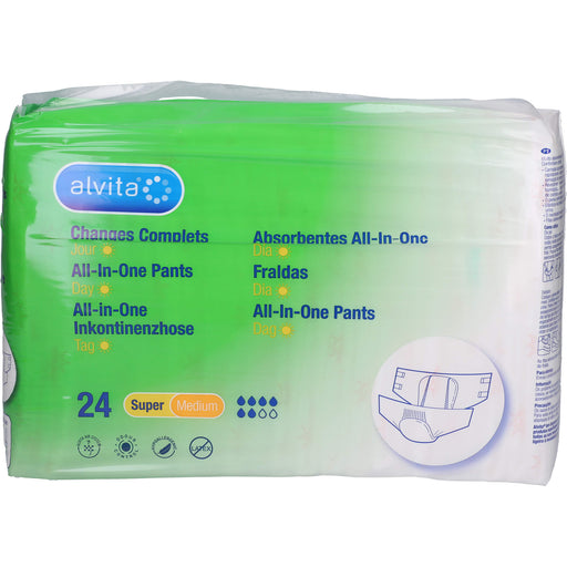 Alvita All-in-One Inkontinenzhose Super Medium Tag, 24 St 