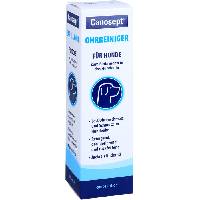 Canosept Ohrreiniger für Hunde löst Ohrenschmalz und Schmutz im Hundeohr, 125 ml Solution