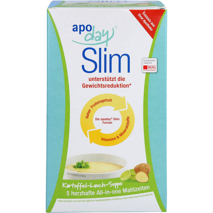 Apoday Kartoffel Lauch Slim Diät-Suppe Pulver, 5 St. Beutel