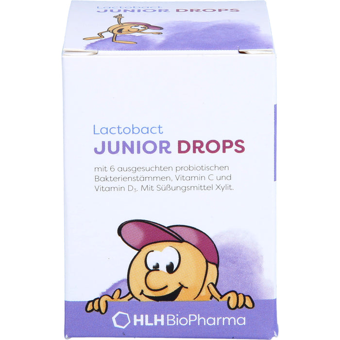 Lactobact Junior Drops mit 6 biologisch aktiven Bakterienstämmen, Vitamin C und Vitamin D3, 60 St. Tabletten