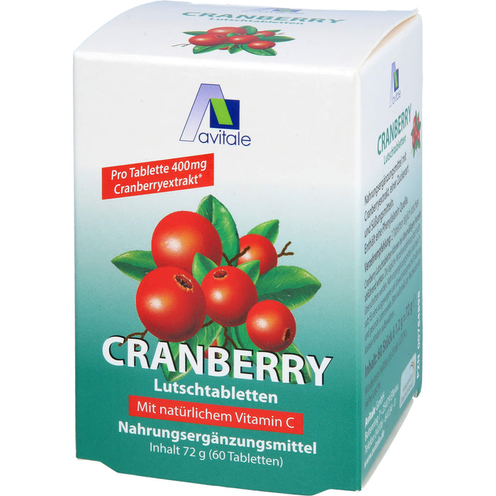 Avitale Cranberry Lutschtabletten mit natürlichem Vitamin C, 60 pc Tablettes