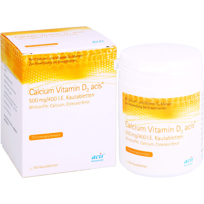 Calcium Vitamin D3 acis 500 mg/400 I.E. Kautabletten, 100 St KTA