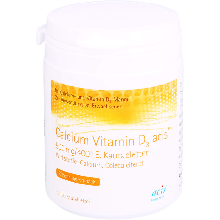 Calcium Vitamin D3 acis® 500 mg/400 I.E. Kautabletten, 100 St KTA