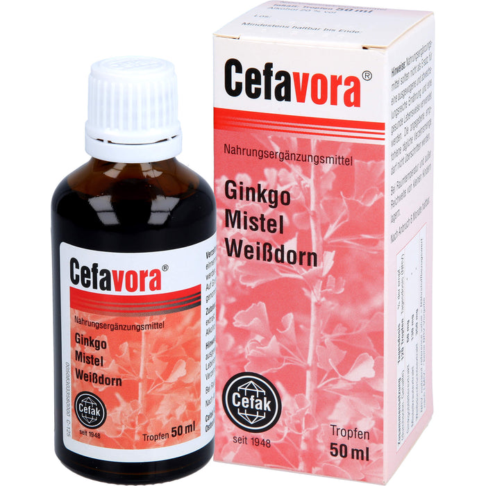 Cefavora Tropfen mit Ginkgo, Mistel und Weißdorn, 50 ml Lösung