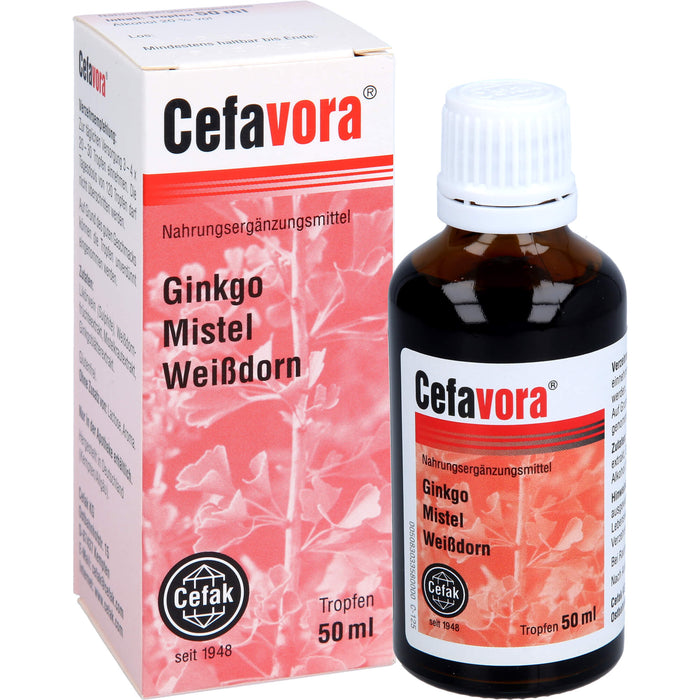 Cefavora Tropfen mit Ginkgo, Mistel und Weißdorn, 50 ml Lösung