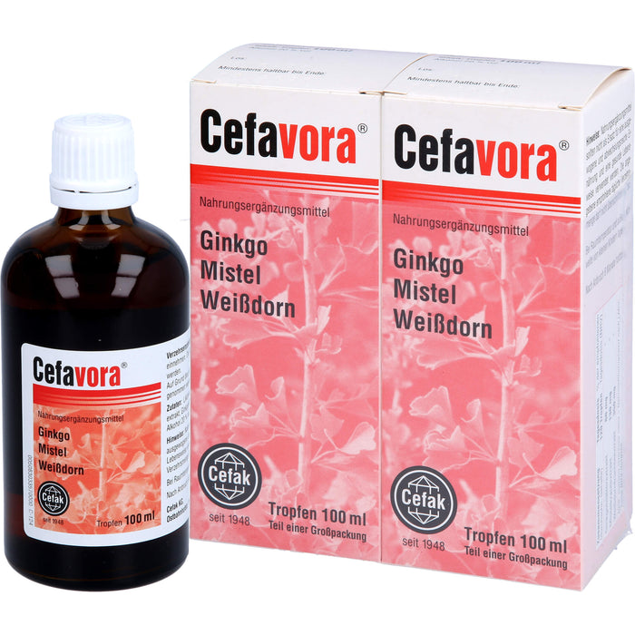 Cefavora Tropfen mit Ginkgo, Mistel und Weißdorn, 200 ml Lösung