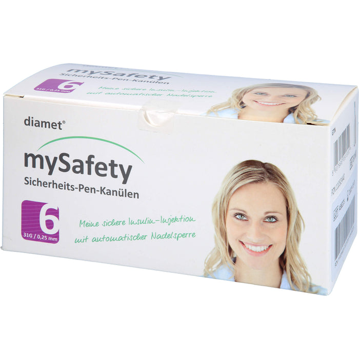 diamet mySafety Sicherheits-Penkan. 31G 0,25x6mm, 100 St KAN