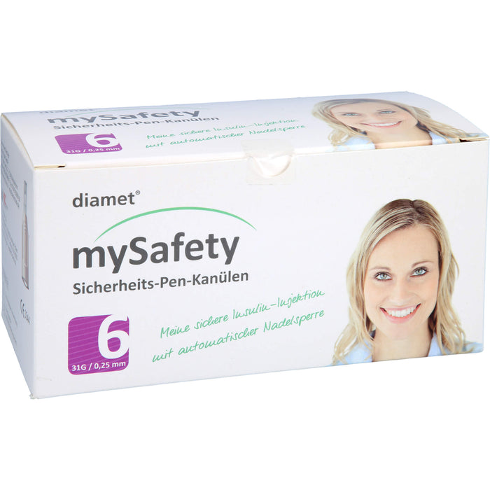 diamet mySafety Sicherheits-Penkan. 31G 0,25x6mm, 100 St KAN