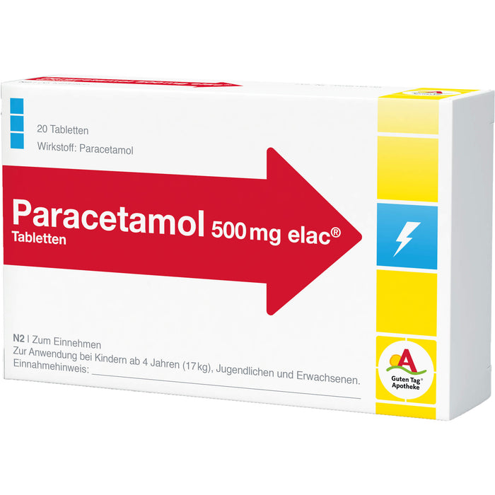 Paracetamol 500 mg elac  Tabletten, 20 pcs. Tablets