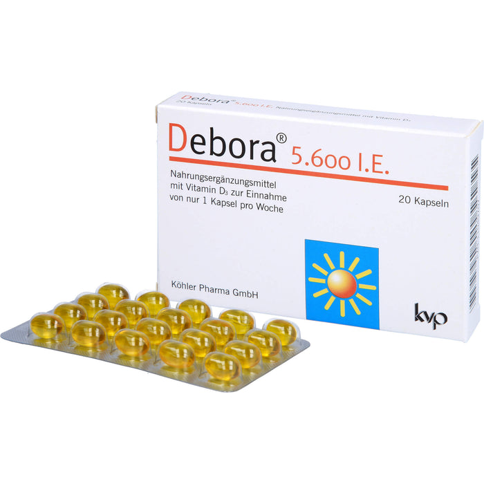 Debora 5.600 I.E. Kapseln mit Vitamin D3, 20 pc Capsules