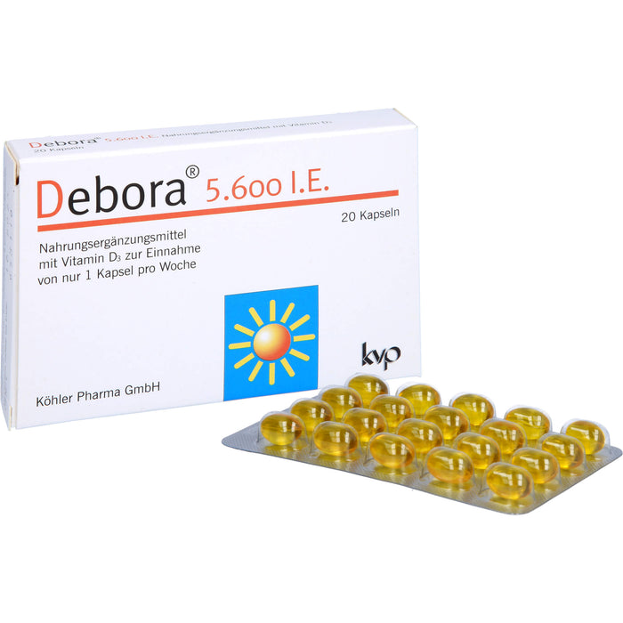 Debora 5.600 I.E. Kapseln mit Vitamin D3, 20 pc Capsules